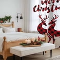 thumbnail image 4 of Merry Christmas Sheer Curtains 108 Inches Long, Plaid Xmas Elk Seasonal Winter Holiday Light Filtering Window Curtains for Living Room, Rod Pocket Voile Sheer Curtain Drapes, 52"Wx108"L, 2 Panels, 4 of 9