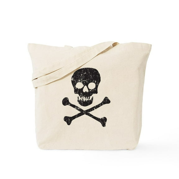 CafePress - Skull & Crossbones Tote Bag - Unisex Canvas Tote Bag, Beige, 1-Piece