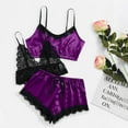 thumbnail image 3 of Lindreshi Lingerie Sets for Women 2pc Set Lace Lingerie Silk Underwear Sleepwear Underwear Pajamas Satin, 3 of 8