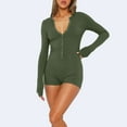 thumbnail image 5 of Viikei Jumpsuits for Women Sexy One Piece Workout Shorts Rompers Long Sleeve Bodycon Unitard Bodysuit Fall Outfits 2025, 5 of 9