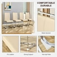thumbnail image 5 of Sumdeal Modern Dining Chairs Set of 4,Modern Dining Chairs with Metal frame leg with High Density Sponge Leather,Dining Chairs for Dining Room,Kitchen,Living Room,Beige, 5 of 10