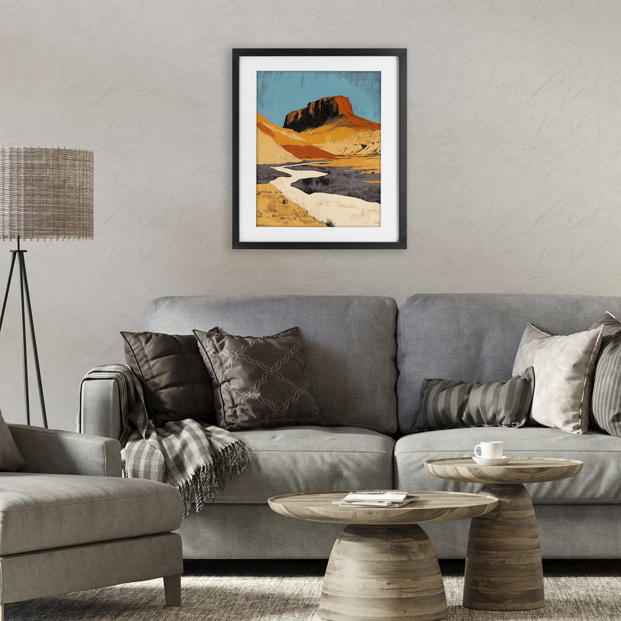 Stupell Industries Vintage Canyon Pass Black Framed Print Under Glass, design by Walker Noble