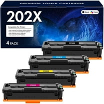 202X Toner Cartridge 4-Pack Compatible for HP 202X CF500X 202A CF500A Color LaserJet Pro MFP M281fdw M281cdw M254dw M254nw M254dn M281fdn Printer Ink