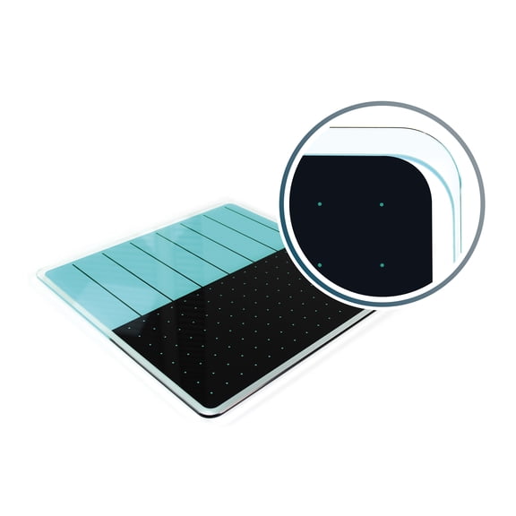 Viztex® Glacier Teal & Black Plan & Grid Glass Dry Erase Board - 14" x 14"