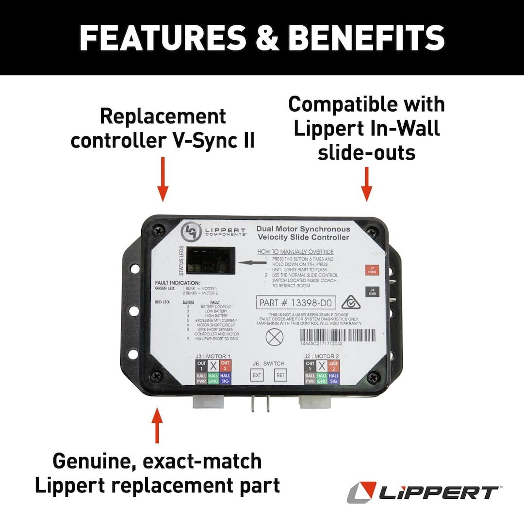 Lippert 211852 In-Wall RV Slide-Out V-Sync Ii Controller