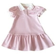 thumbnail image 2 of Tfken Dress For Girls Trendy A-Line Loose Solid Color Lapel Neck Pink Teen Dresses Size 12 Months-24 Months, 2 of 6