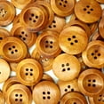 thumbnail image 3 of 50pcs Botones De Madera Redonda Con 4 Agujeros De Costura Artesanal De Café Sunnimix Botones de madera del arte de DIY, 3 of 6