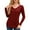 Red, variant on JYLFC Women Shirts V Neck Tunic Tops Long Sleeve Shirts Curved Hem, Green 2XL