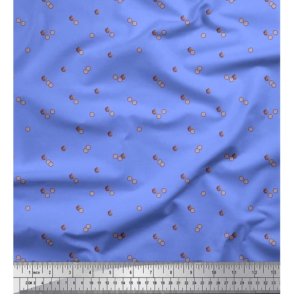 Soimoi Cotton Cambric Fabric Passion & Custard Shirting Print Fabric by Yard 42 Inch Wide