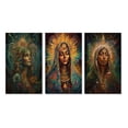 thumbnail image 2 of Designart "Holy Mary Radiating Aura IV" Christianism Wall Art Set Of 3 - Traditional Green Gallery Set For Office Decor, 2 of 6
