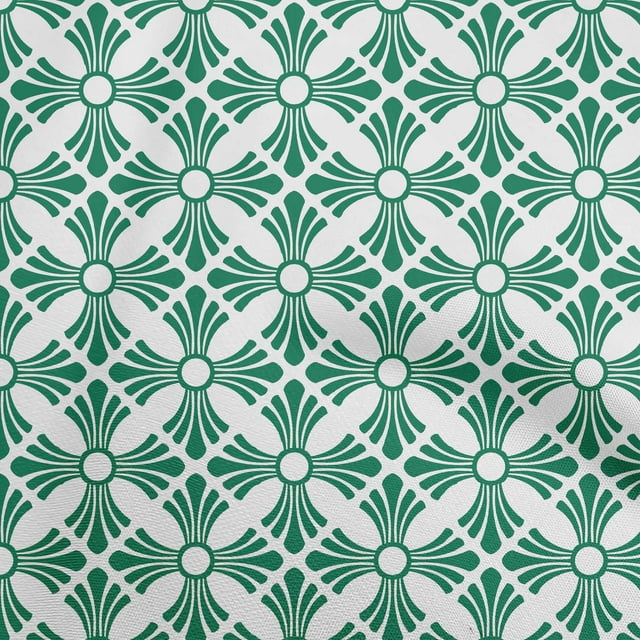 oneOone Silk Tabby Green Fabric Mosaic Craft Projects Decor Fabric Printed By The Yard 42 Inch Wide