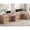 Oak, variant on 110.3" Long Two Person Desk with 7 Drawers and Storage Cabinet, Farmhouse Computer Desk for Home Office