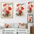 thumbnail image 4 of Designart "White And Red Geraniums In Minimalism I" Geraniums Floater Framed Wall Art Prints, 4 of 5