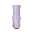 thumbnail image 2 of BLISSFUL STEP Women's Boots Pointed Toe Zipper Patent Leather Ankle Chunky Boots Purple 6, 2 of 6