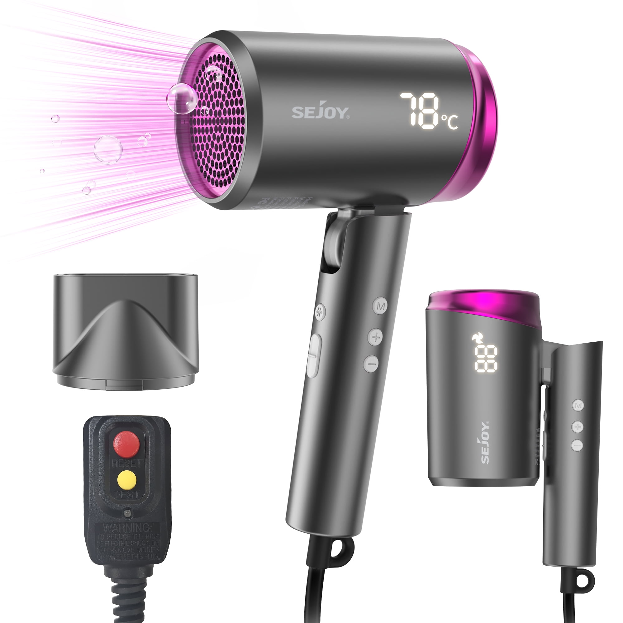 Sejoy 1800W Professional Hair Dryer, Powerful Fast Blow Dryer, LED