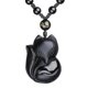 thumbnail image 1 of Collar con colgante de zorro de obsidiana para mujer, amuleto de cristal de energía curativa, regalos de animales, 1 of 4