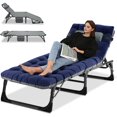 thumbnail image 1 of Slsy Lit de Camp Pliant Portable avec Matelas à 2 Côtés et Oreiller, Chaise Longue Pliante Réglable à 5 Positions, Lit de Camp Pliant, 1 of 11