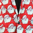 thumbnail image 3 of Men Long Sleeve Casual Button Christmas Printed Suit Jacket Two piece Set Holiday Festive Theme Funny Suits, 3 of 7