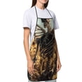 thumbnail image 4 of Easygdp Skull Butterfly Sunflower Apron Waterdrop Resistant with 2 Pockets,Oil Resistant Cooking Kitchen Chef Apron for Women Men, 4 of 7