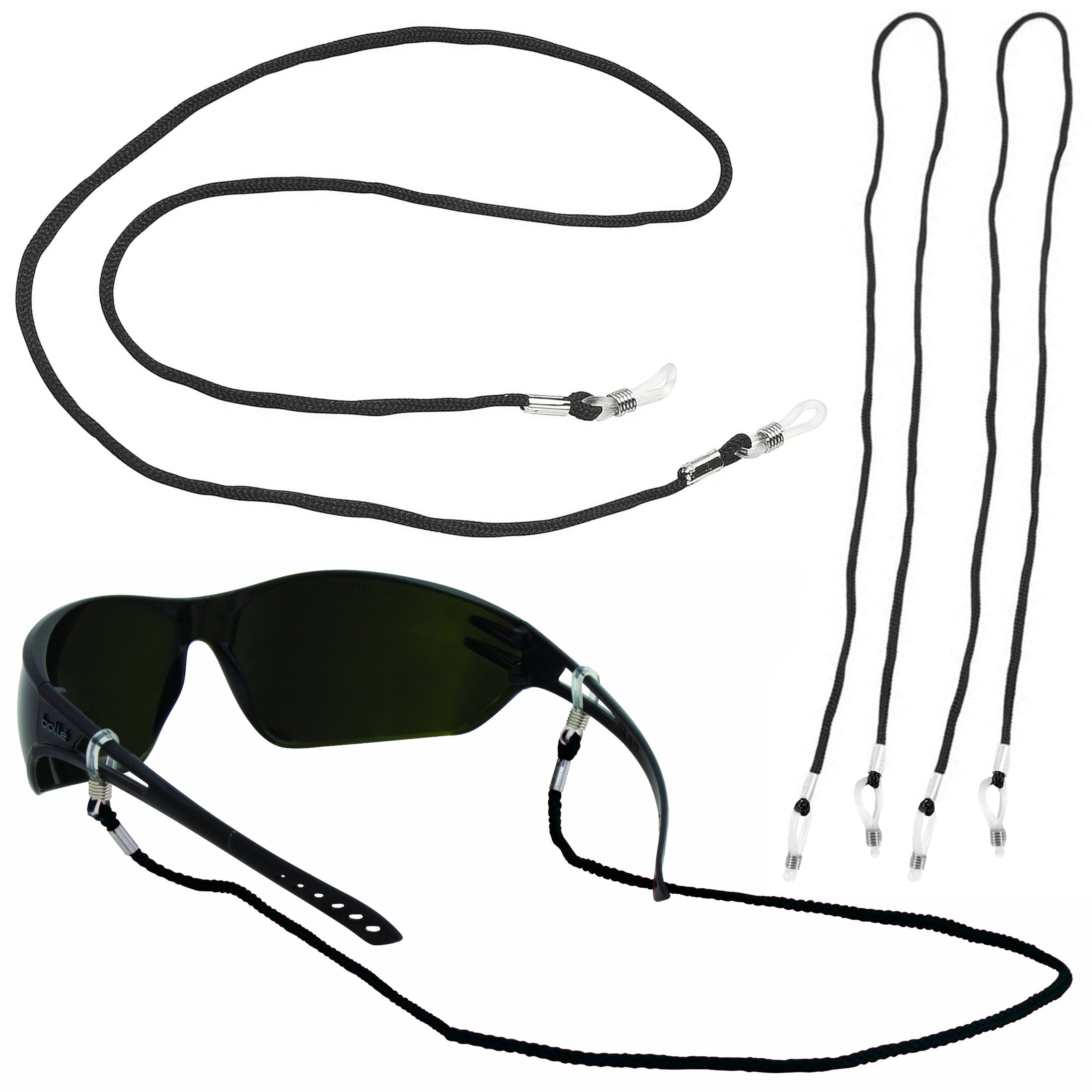 2 Black Eyewear Retainer Sunglasses Lanyard Braided Cord Loop Neck