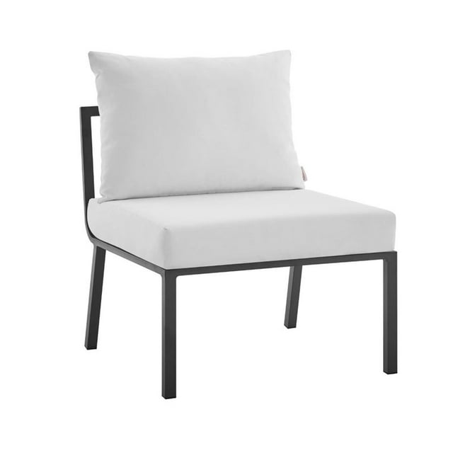Modway Riverside Chaise Sans Accoudoirs d'Extérieur pour Patio en Aluminium, Gris/blanc