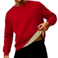 thumbnail image 2 of Men's Sherpa Lined Sweatshirts Basic Winter Fleece Thick Warm Shirts Crewneck Pullover Tops, 2 of 4