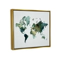 thumbnail image 3 of Stupell Green Toned World Map Travel & Places Painting Gold Floater Framed Art Print Wall Art, 3 of 9