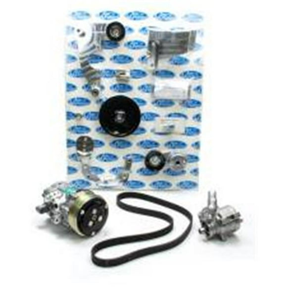 Aluminum Front Runner Pulley Kit with 6 Rib Serpentine for Ford Coyote 5.0L, Polished