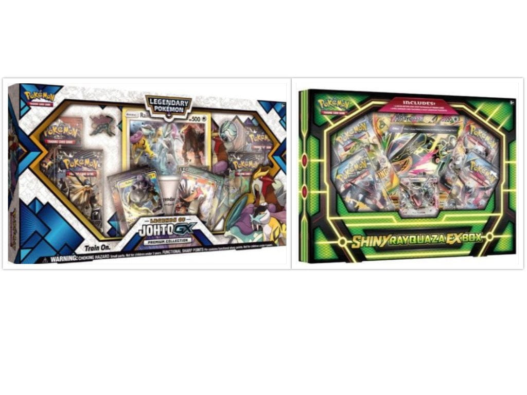 Pokemon Legends Of Johto Premium Gx Collection Box And Shiny Rayquaza Ex Box Trading Card Game Collection Box Bundle 1 Of Each Great Variety Gift Set For Boys Or Girls Walmart Com