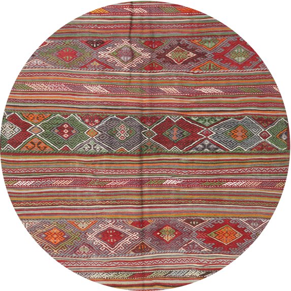 Ahgly Company Machine Washable Indoor Round Contemporary Bullet Shell Brown Area Rugs, 3' Round