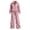 Pink, variant on Women's Leopard Print Two Piece Outfit Zip Up Cropped Sweatshirt and Wide Leg Pants