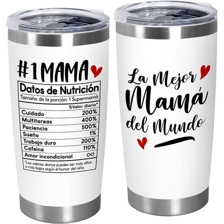 Mothers Day Gifts for Mom from Daughter Son - Regalos Para Mamá 20 oz Stainless Steel Tumbler with Lid - Mother's Day Mom Birthday Gifts for Women Mother-In-Law Stepmom Mama