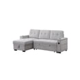 thumbnail image 2 of Ashlyn II 84"W Gray Reversible Sleeper Sofa w/ Storage USB Pocket Coil Seating, 2 of 6