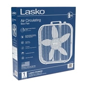 Lasko 20 Classic Box Fan with Weather-Resistant Motor, Portable Cooling Floor or Window Fan, 3 Speeds, White, B20200