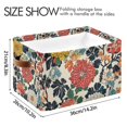 thumbnail image 4 of Yayeee 2 Pack Canvas Storage Basket with Handles for Shelves Fabric Bins Closet Organizer, Red Flowers Pattern, 4 of 8
