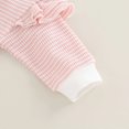 thumbnail image 4 of HWJAD Baby Girls Bubble Romper Infant Oversize Knit Crewneck Sweatshirt Tops and Bow Fall Winter Outfits, 4 of 8