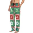 thumbnail image 5 of Men's Pajama Pants with Pockets Sleepwear Lounge Pants Stretch Casual Christmas Advent Calendar Chevron Polka Dot, 5 of 7