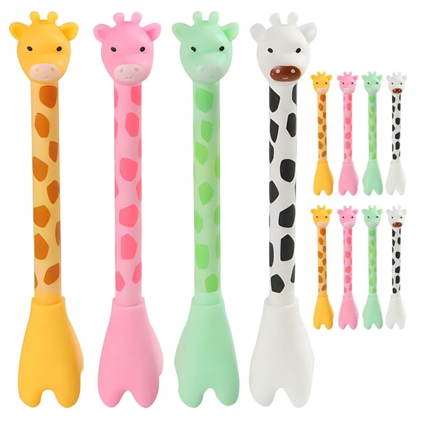 12 PCS Giraffe Element Sign Pens Giraffe Forma Escribir bolígrafos Premio de bolígrafos del alumno de alumnos Regalos