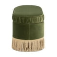 thumbnail image 3 of Jennifer Taylor Home Serena 38" Oval Storage Bench Ottoman, Olive Green Performance Velvet, 3 of 7