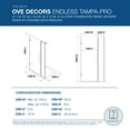 thumbnail image 2 of Ove Decors Tampa-Pro 33-1/16 in. W x 72 in. H Alcove Frameless Hinge Shower Door in Chrome, 2 of 17