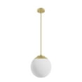 thumbnail image 2 of Hunter - Hepburn 1-light Modern Brass, Medium Size Pendant Light, Dimmable, Mid Century Modern Style, Globe Shaped, for Bedrooms, Dining, Living Rooms - 19847, 2 of 7