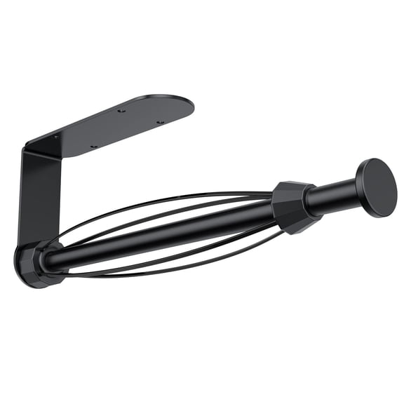 Single-Handed Paper Towel Holder with Damping Effect for Under Cabinet Use in Kitchen and Bathroom(BLACK)