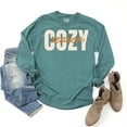 thumbnail image 6 of Cozy Season Layered Cursive - Women's Garment Dyed Long Sleeve Graphic T-Shirt, 6 of 13