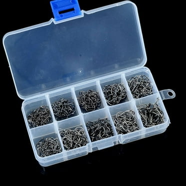 500PCS Fishing Hooks Assortment - High Carbon Steel 10 Sizes Freshwater Saltwater
