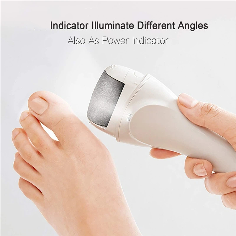 Portable Electronic Foot File Pedicure Tools, Electric Callus Remover Foot Scrubber Kit, Professional Foot Care(white)（17*6.6*4cm）