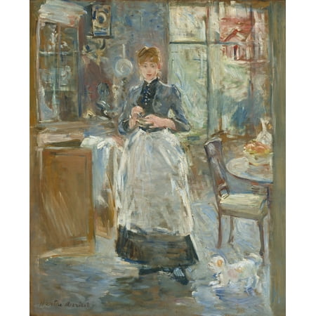 In The Dining Room By Berthe Morisot 1886 French Impressionist Painting Oil On Canvas MorisotS Bold Brushwork Animates This Portrait In A Light Filled Interior Poster