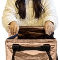 thumbnail image 5 of CleverMade Rolling Tote Cart 62L Collapsible Wheeled Bag, Rose Gold, 5 of 12