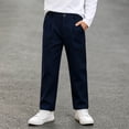 thumbnail image 6 of Plebaso Boys Basic School Uniform Pants High Waist Straight Leg Pull on Trousers Casual Kids Pants with Pockets, 6 of 7