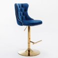 thumbnail image 2 of Swivel Velvet Barstools Adjusatble Seat Height from 25-33 Inch,Modern Upholstered Bar Stools with Backs Comfortable Tufted for Home Pub and Kitchen Island,Set of 2, 2 of 4