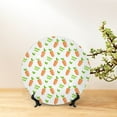 thumbnail image 6 of Picia Vegan Fruit Carrot Pattern Bone China Decorative Plate – Wall Decor with Stand and Adhesive, Elegant Ornament for Living Room, Office, or Entryway-10in, 6 of 6